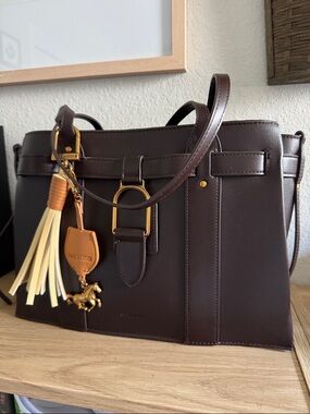 NWOT Steve Madden Dark Brown Satchel with Tassel Charm